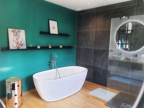 salle de bain baignoire ilot renovation loft mulhouse