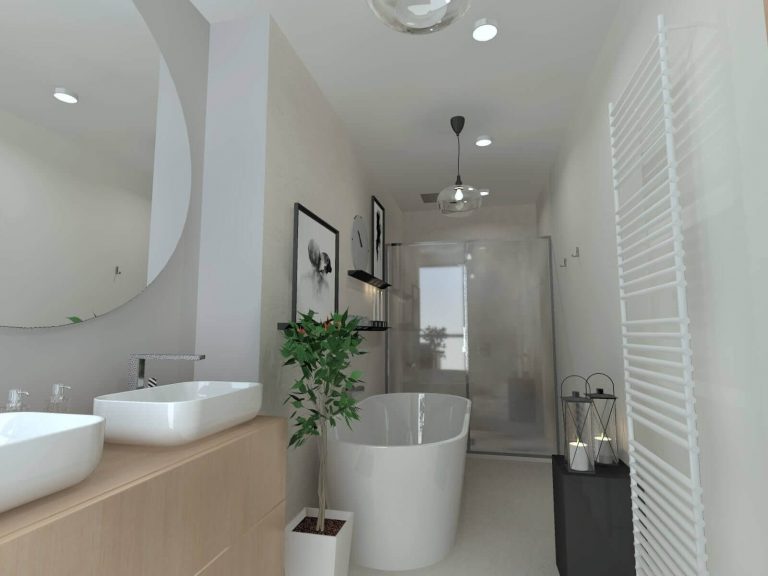 visuel 3d photorealisme salle de bains baignoire ilot douche renovation riedisheim
