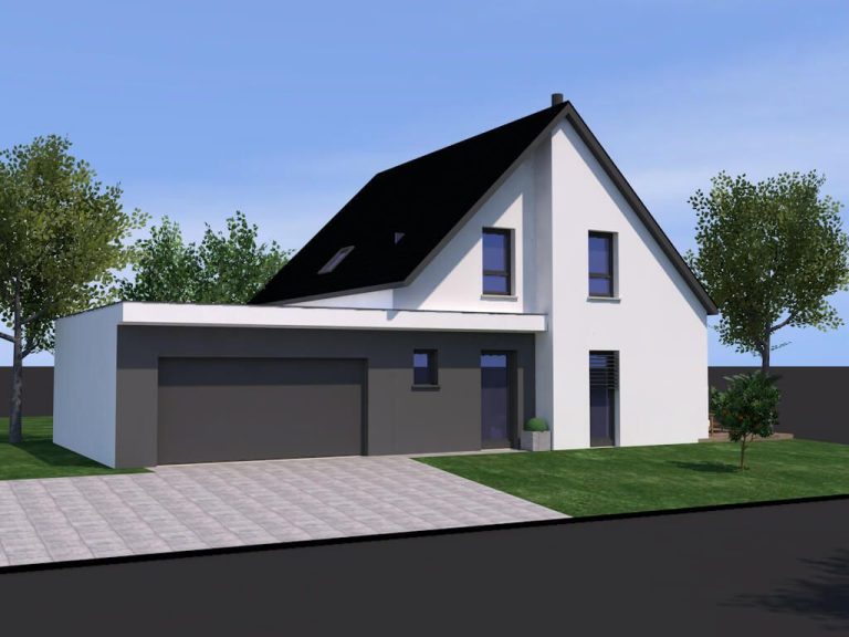 Maison deux pans garage