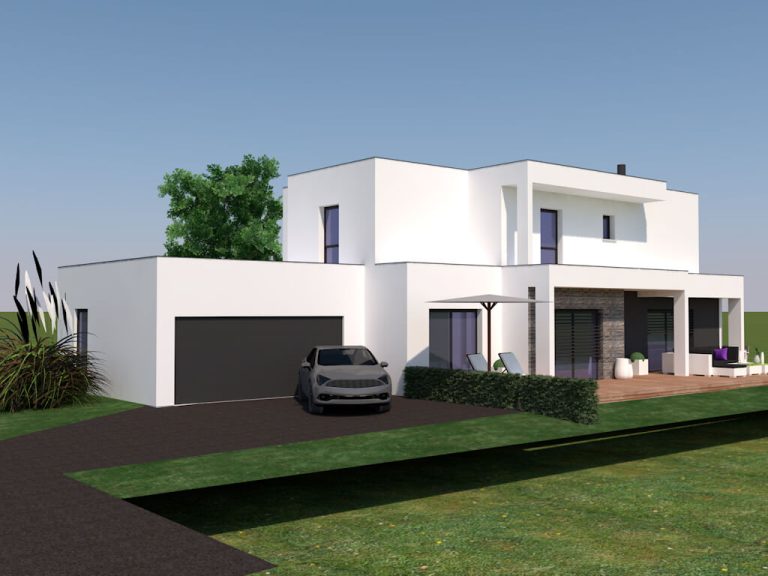 Projet maison toit plat garage accolé